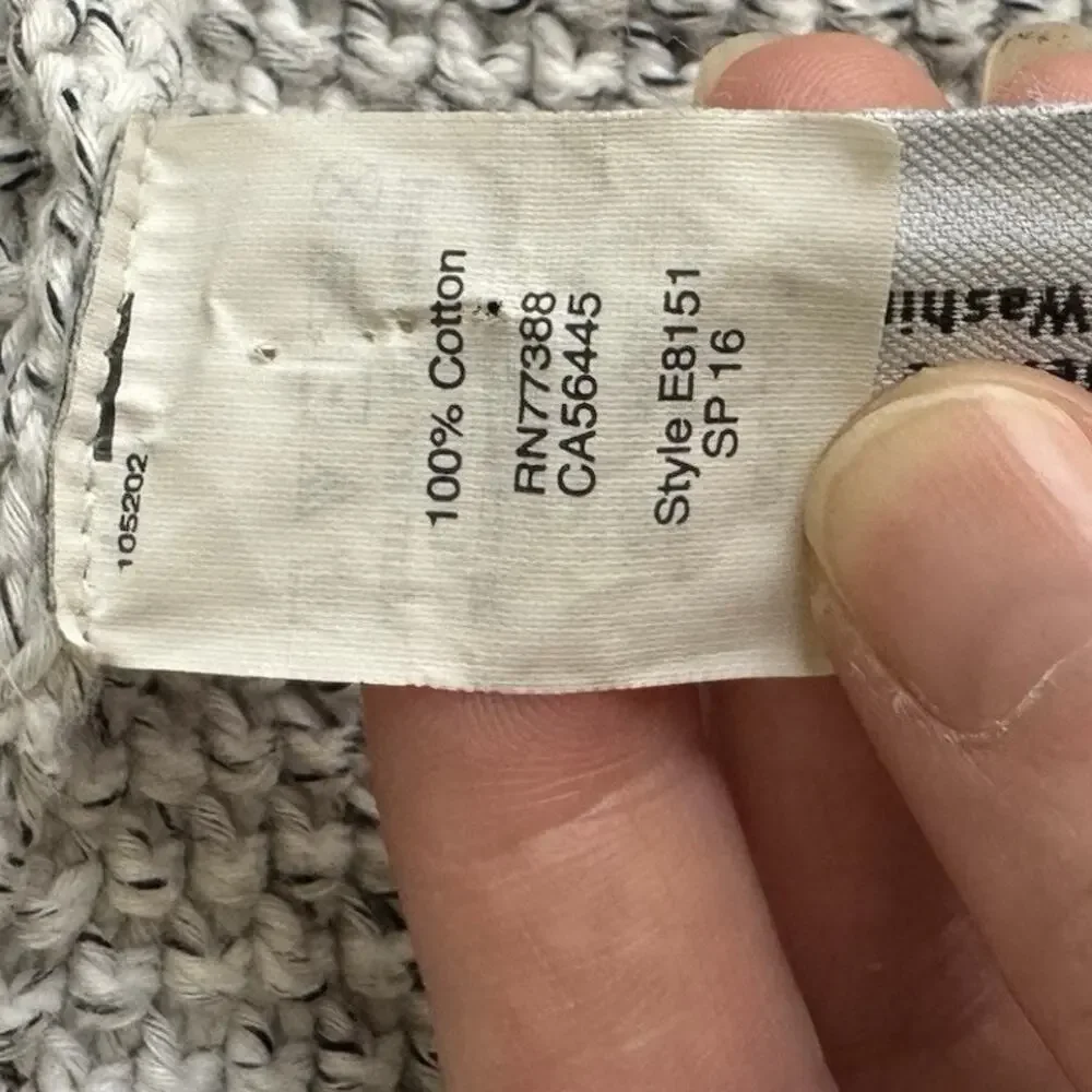 Madewell Womens XXS Memento Open Front Fringe Cardigan 100% Cotton Gray Textured - Picture 8 of 12